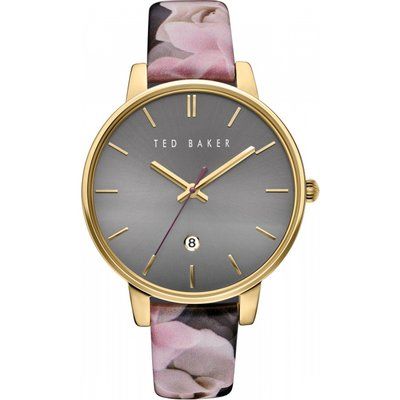 Ladies Ted Baker Rose Print Patent Leather Strap Watch TE10030696