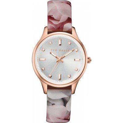 Ladies Ted Baker Rose Print Patent Leather Strap Watch TE10030741
