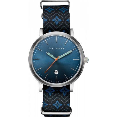 Men's Ted Baker Printed Leather Strap Watch TE10030767