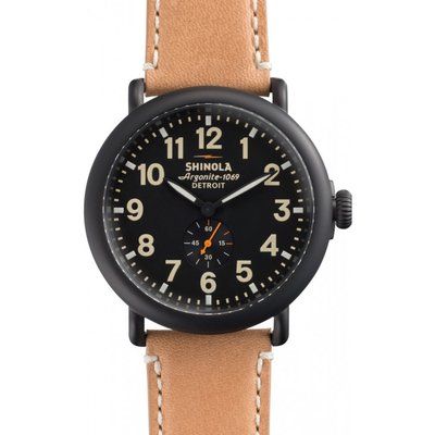 Men's Shinola Runwell 47mm Natural Leather Strap Watch S0110000011