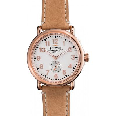 Shinola Runwell 41mm Natural Leather Strap Watch S0110000018