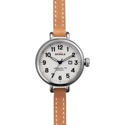 Shinola Birdy 34mm Natural Leather Strap Watch S0110000234