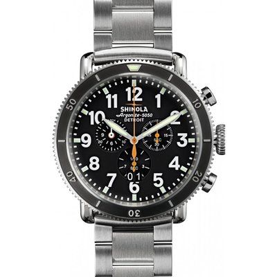 Men's Shinola Runwell Sport 48mm Silver Bracelet Watch S0110000090
