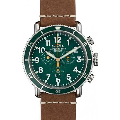 Shinola Runwell Sport 48mm Brown Leather Strap Watch S0110000091