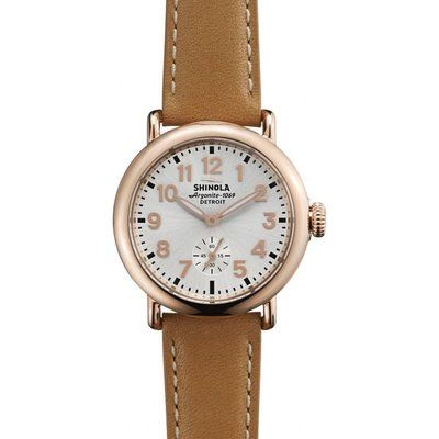 Shinola Runwell 36mm Natural Leather Strap Watch S0110000246