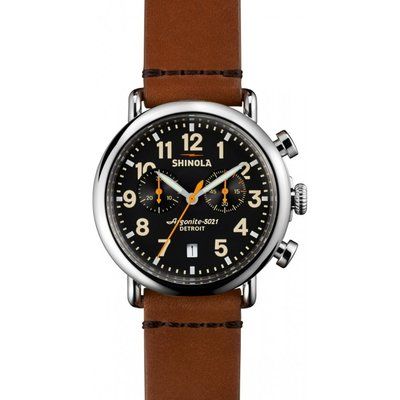 Men's Shinola Runwell Chrono 41mm Tan Leather Strap Watch S0110000116
