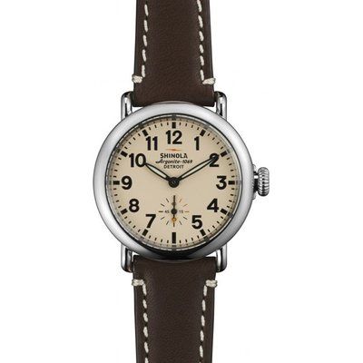 Shinola Runwell 36mm Dark Coffee Leather Strap Watch S0110000253
