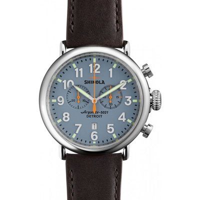 Shinola Runwell 47mm Deep Brown Leather Strap Watch S0110000167