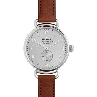 Shinola Canfield Subsecond 38mm Dark Cognac Leather Strap Watch S0120001935