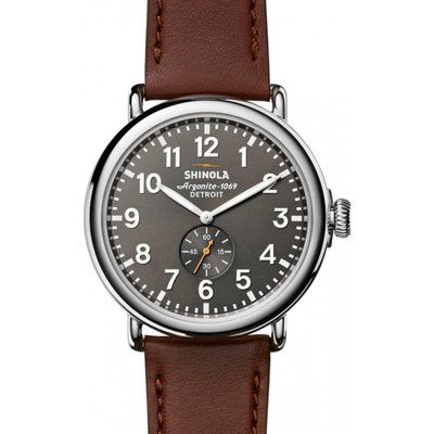 Shinola Runwell Sub Second 47mm Dark Cognac Leather Strap Watch S0120018330
