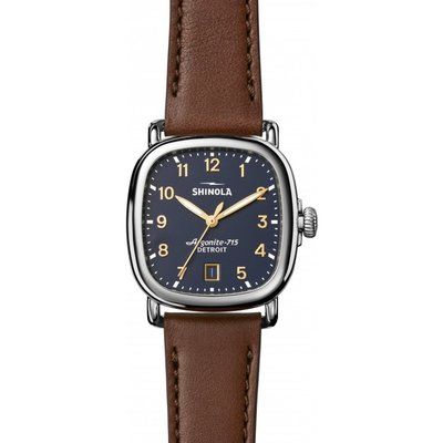 Shinola Guardian 3 hand 36mm Dark Cognac Leather Strap Watch S0120029579