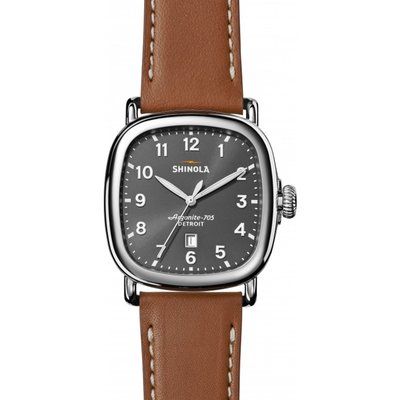 Shinola Guardian 3 hand 41mm Tan Leather Strap Watch S0120029583