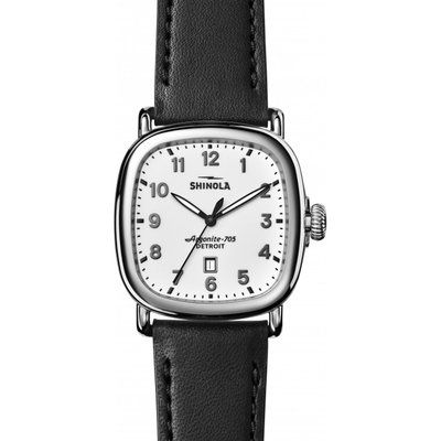 Shinola Guardian 3 hand 41mm Black Leather Strap Watch S0120029584