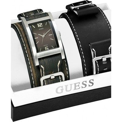 Men's Guess Male Buckle Up Cuff Watch I75540G1