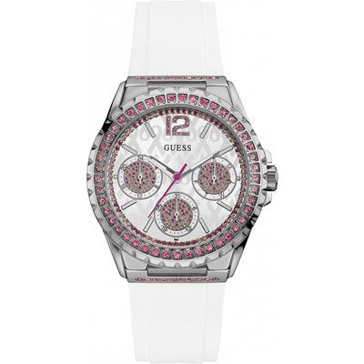 Ladies Guess Sparkling Pink Exclusive Watch W0032L6
