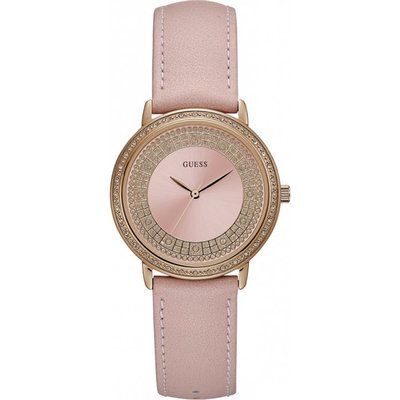 Ladies Guess Exclusive Sparkling Pink Watch W0032L7